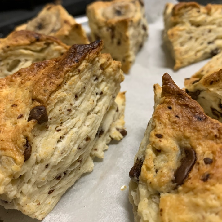 さくさく食感・混ぜるだけ簡単　チョコバナナスコーン